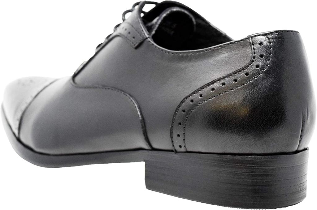 Kobe Liberal Men's Genuine Leather Business Shoes, Straight Tip, Medallion Design, Inner Wingtip, LB808 (Black, 28-point measurement, 0 centimeters)