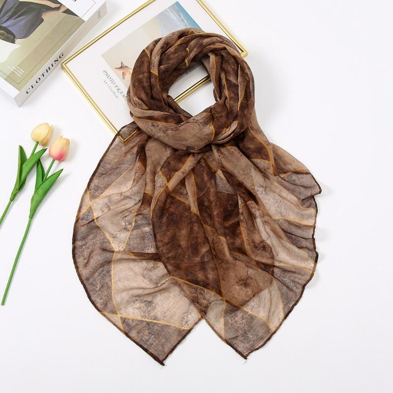 

Simple scarf Fashion headscarf Women s, new Bali yarn Warm geometric pattern Versatile autumn and winter 180-84CM