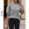 Casual Knit Polka Dot Print Sweater with Long Sleeves for Fall/Winter