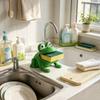 Cute Frog Shaped Sponge Holder with Drainage Kitchen Sink Sponge and Dish Brush Storage Rack Countertop Organizer