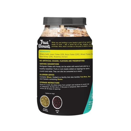 True Elements Multigrain Flakes 750g - Multigrain Flakes for Breakfast | Flakes for Weight Management | 100% Wholegrain | Healthy Flakes for Breakfast
