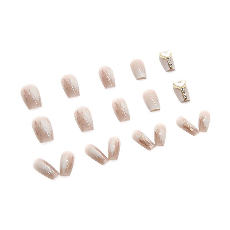 Temperament Versatile Wearing Nail Three-Dimensional Irregular Magic Mirror Powder Metal Texture Japanese Milk White Printing Nail Art