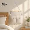 Waterproof Wall Mounted Storage Hanging Bag with 3 Pockets, Cotton And Linen Closet Pouch, Over The Door Organizer for Bedroom Bathroom Daily