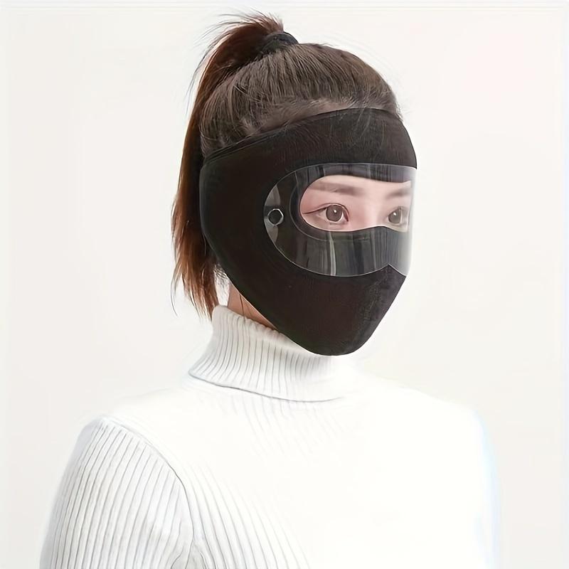

1 piece of winter polar plush full face mask, transparent sun visor - splash proof, windproof, dust-proof, and warm