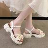 Flower Women Sandals Dress High Heels Shoes Platform Shoes Woman Casual Pumps 2025 Trend Summer Beach Cozy Zapatos Mujer