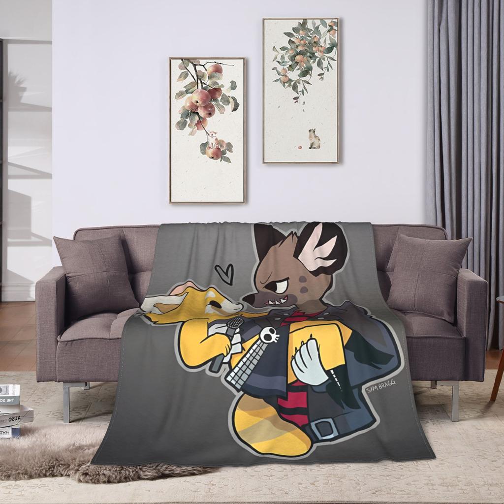 Aggretsuko Flannel Blanket Winter Warm Soft Throw Blanket for Students Outdoor Novelty Bedspread Sofa Bed Cover
