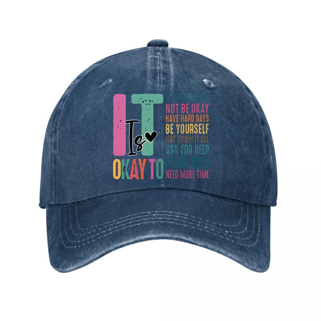 Inspirational Quote Casual Washed Baseball Cap Outdoor For Womens Unisex FeUnisex