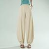2026 Women's High-Waist Wide-Leg Ice Silk Pants - Plus Size, Loose Fit, Slimming Casual Summer Wear