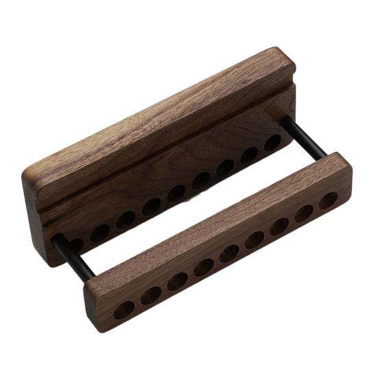 Wooden Crochet Hook Holder 9 Holes Storage Organizer for Crochet Tools Tabletop Knitting Needle Stand for Crocheters Multi-functional Pen