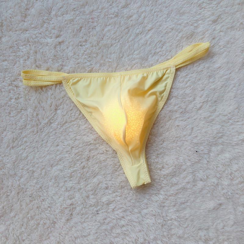 Stilvolle Herren-Eis-Seiden-Tanga-Unterwäsche – Atmungsaktiv, Sexy und in Übergrößen erhältlich L (50-65 kg) beige
