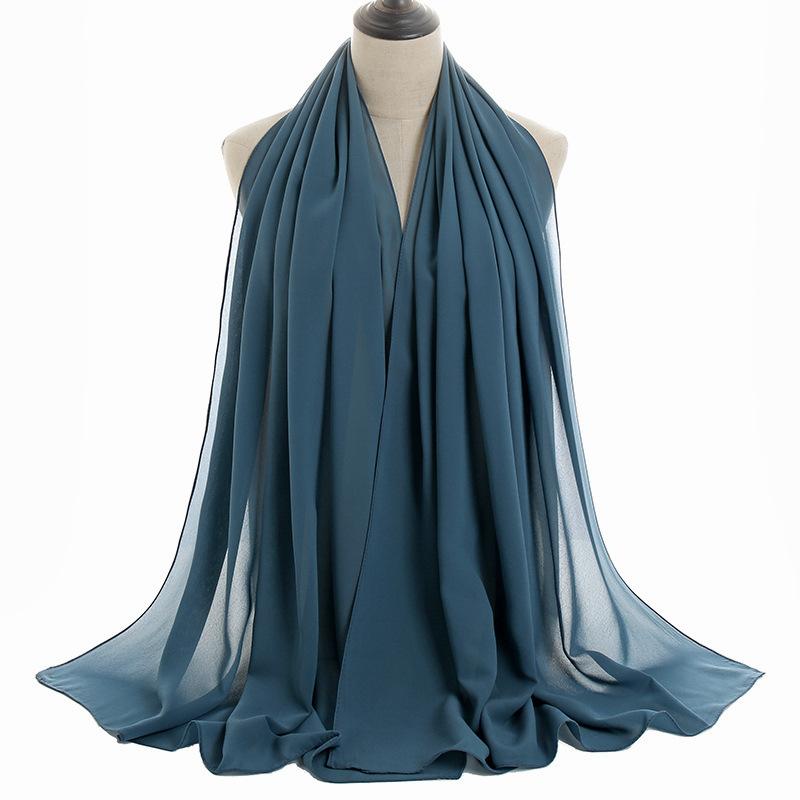 Summer Monochrome Breathable Pearl Chiffon Bubble Towel Gauze Scarf Long Towel Solid Color Malaysia Women's Scarf Wrap Headscarf