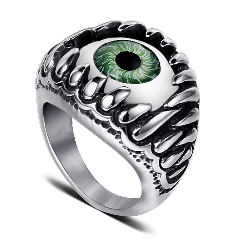 

2026 European and American Alternative Devil s Eye Titanium Steel Ring Domineering Men s Ring Jewelry 8