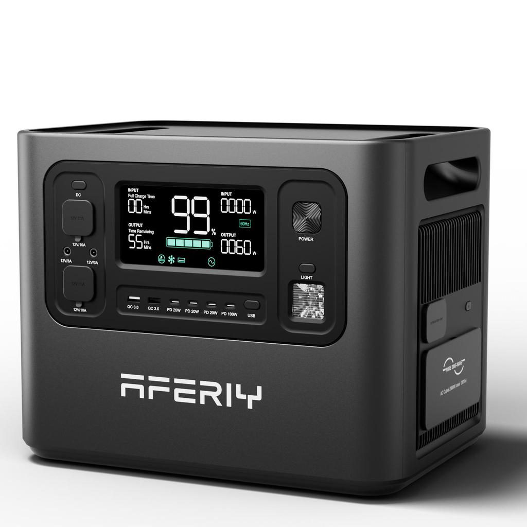 AFERIY P280 Tragbare Powerstation, 2800W AC-Ausgang, 2048Wh LiFePO4-Batterie, 13 Ausgangsanschlüsse, Smart App-Steuerung & 10ms USV-Backup
