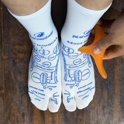Warp Socks English Foot Therapy Acupoint Socks, Meridian Socks, Massage Stick, Triangular Finch, Split-Toe Massage Socks