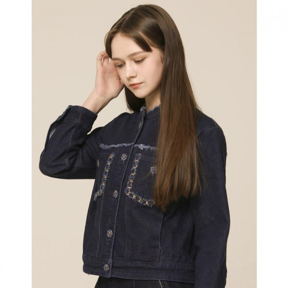 Son Jung Wan Denim Jacket With Pocket Chain Decoration Zjj6161011