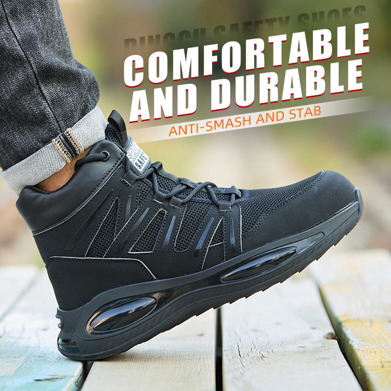 Outdoors Indestructible Shoes Work Boots Steel Toe Shoes Men Safety Boots Anti-Smash Anti Puncture Industrial Shoes Non-Slip