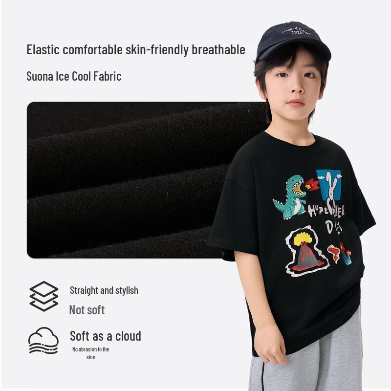 Boys' Casual Cartoon Print Short Sleeve T-Shirt