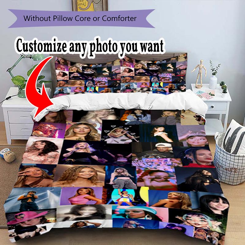 Customize Photos Customize Your Photo Bedding Set Breathable Duvet Cover with Pillowcases Home Decoration Birthday Gift