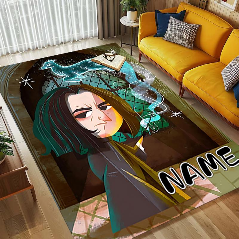 Custom Name Harry Potter Living Room Non-Slip Area Rug Soft Carpet for Bedroom Kids Playroom Sofa Office Home Decor Doormat