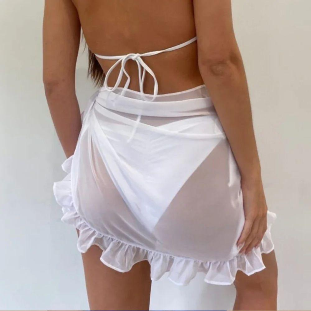 Mesh Ruffle Beach Cover Ups Sheer Wrap Summer Cover Ups Sarong Swimwear Cover Ups  Beach Vacation