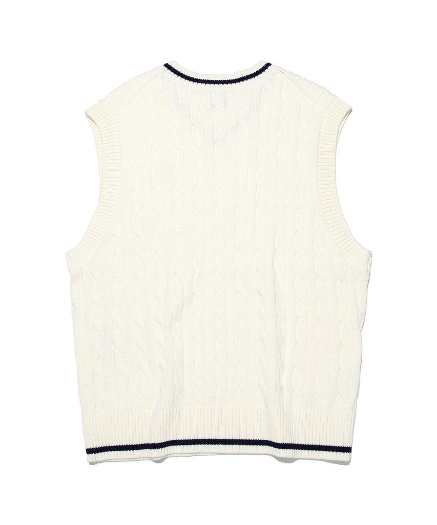 Lee Cable Knit Vest Ivory