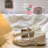 Spring and Autumn French style with skirt Doudou shoes new Mary Jane small leather shoes flat-soled champagne light mouth single shoes