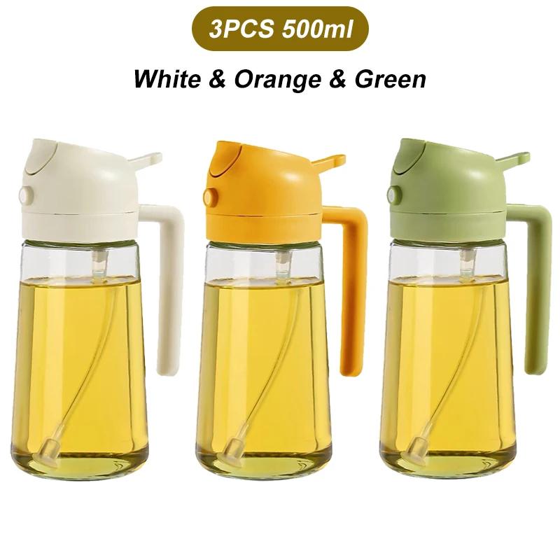 2in1 500ml Plast Spruta Oljespruta Flaska Spruta Oljedispenser Oljekanna Kryddställ BBQ Kök Bakning Rostning Picknick Köksredskap