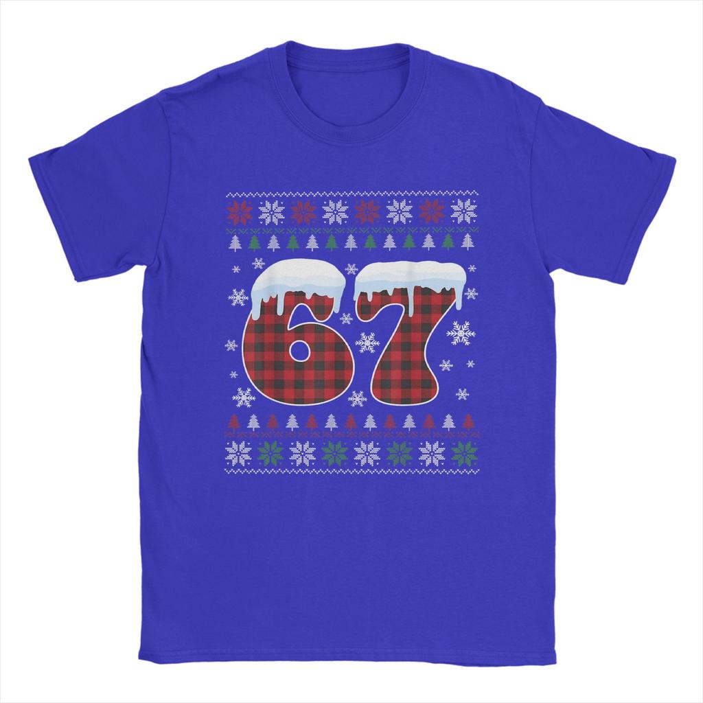Funny 67 Six Seven Meme Brainrot Cringe Christmas T-Shirt Beach Cotton T Shirts For Man Harajuku Casual Tshirt Short-Sleeve Tees