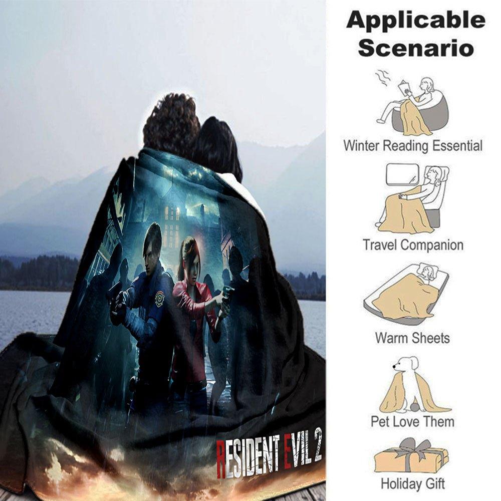1pc resident evil 2 Blanket Soft Warm Throw for Home, Office, Travel All Season Cozy Bedding Gift, Office Cozy Accessory