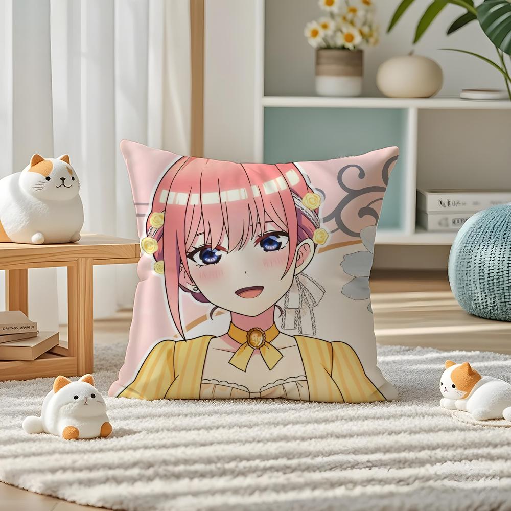 The Quintessential Quintuplets Pillow Case Silky Elegant Comfort Sofa Bed Invisible Zipper