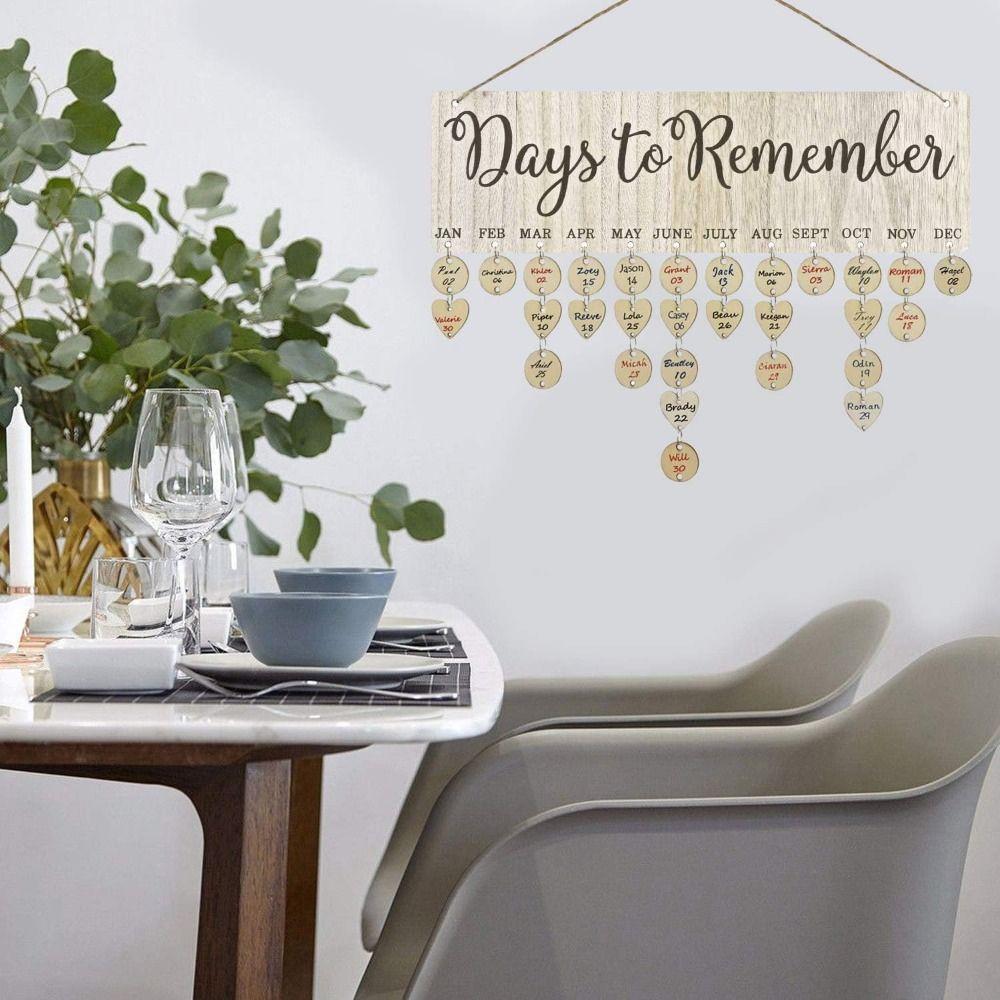 50 szt. Drewniana tablica przypominająca o urodzinach DIY Kalendarz Tablica Drewniany wiszący na ścianie Kalendarz Dekoracja imprezowa