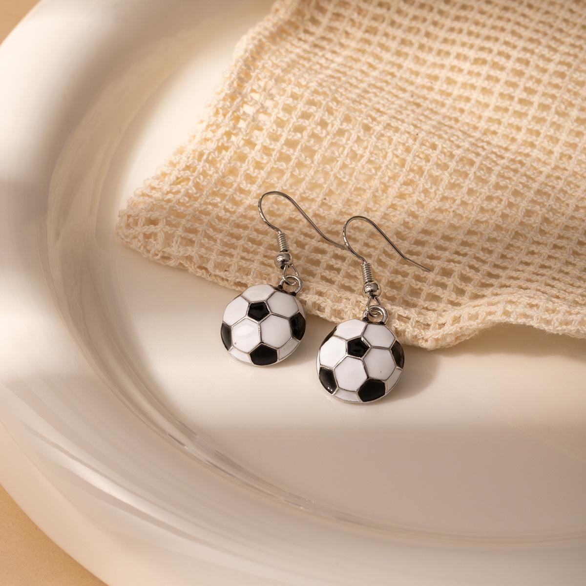 Heart-Shaped Rhinestone Fan Football Earrings for Women