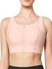 Yvette Sports High Integrated 3XL Pink Women's Non-Slip Bra, Front-Opening, Support, Sweat-Wicking, Quick-Drying, Cross-Back, Cup, Wireless,