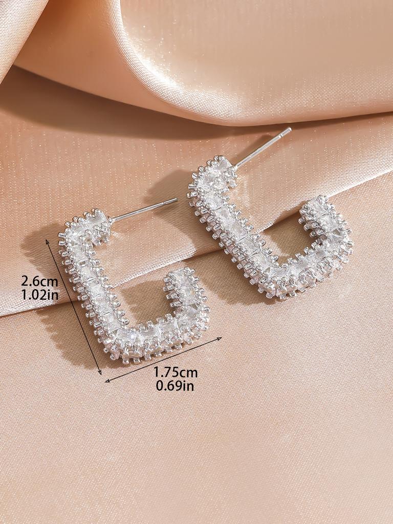Emmaya-1 Pair Zircon Drop Earring, Luxury, Trendy, Full Mirco Paved, Crystal, Wedding, Bridal Jewelry, Fashion Party