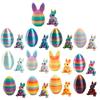 3D-gedruckte Ostereier mit Hase darin, bewegliche flexible Fidget-Hasenspielzeuge, Osterkorb