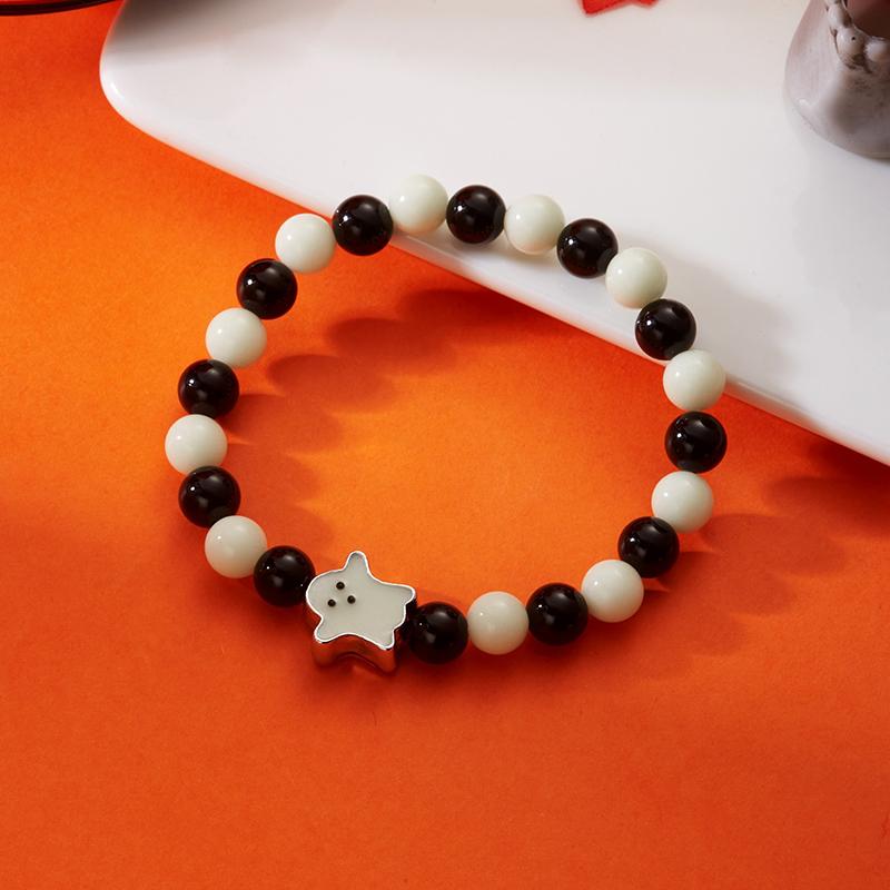 Halloween Luminous Beaded Bracelet For Women Girl Pumpkin Ghost Bracelets Jewelry Party Gifts