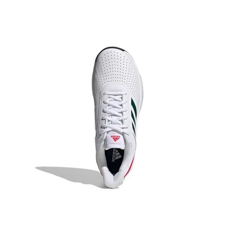 Adidas Courtsmash Trendy Breathable Low-Top Tennis Shoes Men Sneakers White Green Red FY8651