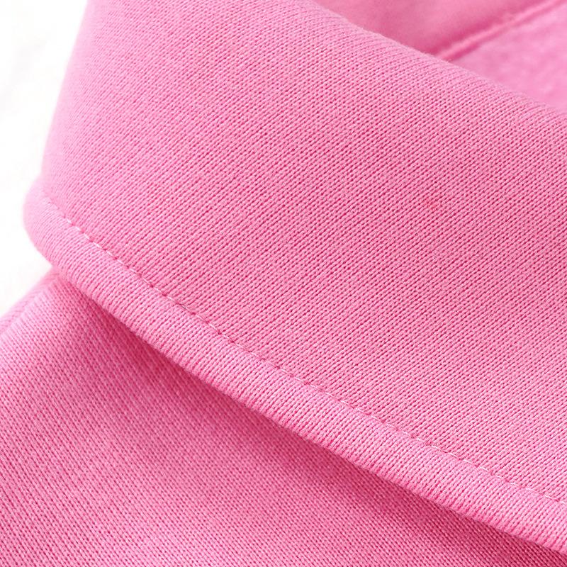 Abito in maglione rosa Barbie stile europeo e americano Abito in maglione in pile pullover a maniche lunghe con ricamo sportivo LOGO