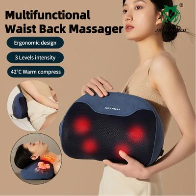 Jinkairui Elektrisches Multifunktionales Taillen-Rückenmassagegerät Doppelte 8D-Massagebewegung Kneten Shiatsu Heizung Müdigkeit Lindern Geschenk