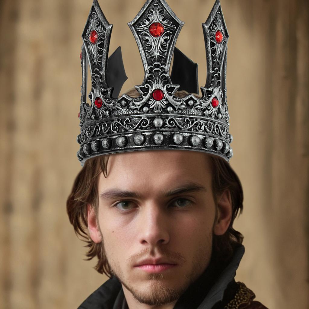 Vintage Luxury King Crown Cosplay Headpiece for Parties and Weddings Adjustable Size Props Crownpiece Roleplay Accessory