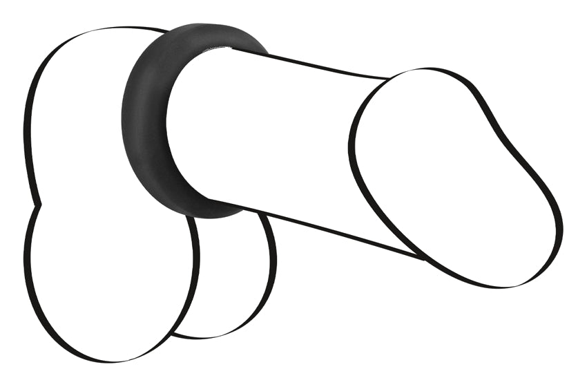 Cockring Velvet Ring M Noir 32mm - Black Velvets - Cockrings Flexibles