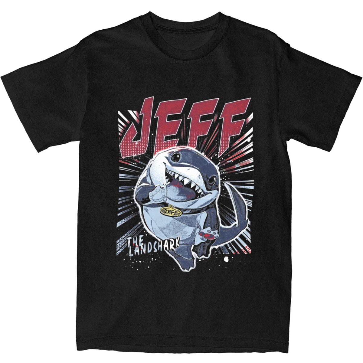 Мужчины Женщины Новое Поступление Jeff The Land Shark Футболка Хлопковые Футболки Одежда S