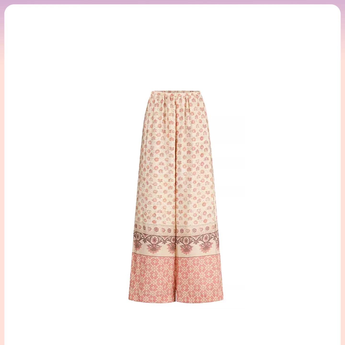 

OD Designer 2026 Spring Printed Wide-Leg Casual Vacation Pants - Fashionable, Slimming, Niche Design Small