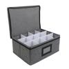 Whiskey Glass Storage Box with Clear Identification Tags and Secure Closure