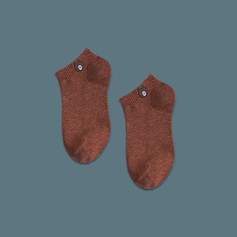 

Женские модные носки-невидимки с мишками - Милые японские хлопковые носки средней длины однотонных цветов One Size Fits (33-40)