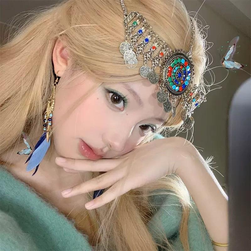 

Богемская принцесса кисточка подвеска на лоб - Экзотический этнический стиль аксессуар для волос