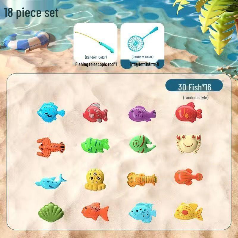 Magnetic Fishing Toy Set for Kids: Educational Role Play with Rod and Net Educational magnetic fish pool