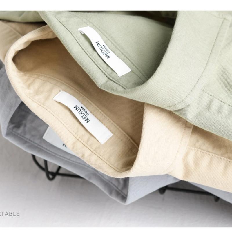 Spring/Autumn 100 Cotton Mens Long Sleeved Shirts Daily Casual Tops Turn Down Collar Double Pockets Green Shirt Korean Retro Style Men Clothing