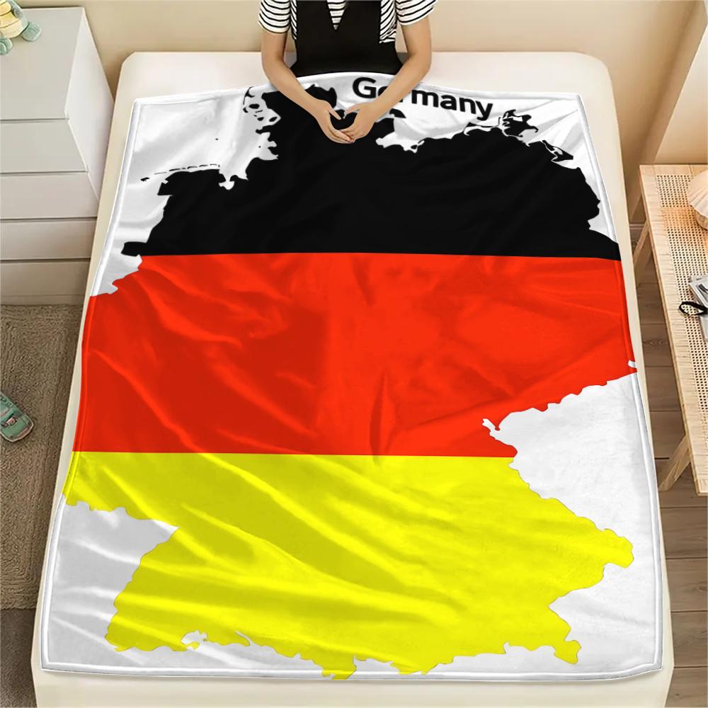 1PC Germany National Football Team Print Flannel Blanket, High Quality All Seasons, Home Decor, Warmth and Comfort, Perfect for Christmas Gifts