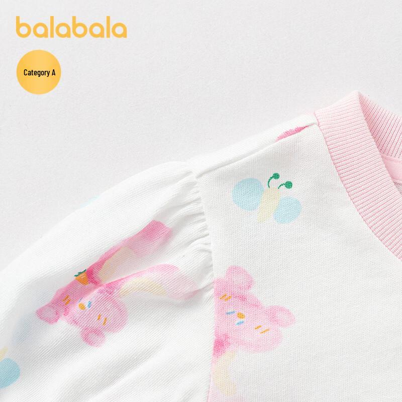 Balabala Baby Mädchen Cartoon T-Shirt mit Puffärmeln